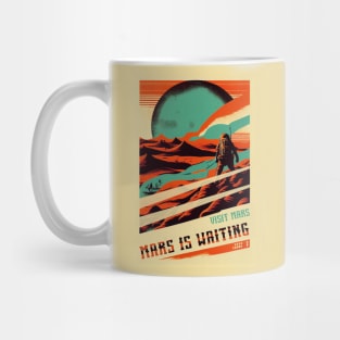 Mars Adventure Vintage Travel Poster Mug